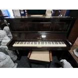 CHRIS FOULD & SONS TRIPLE OVERSTRUNG UPRIGHT PIANO & STOOL