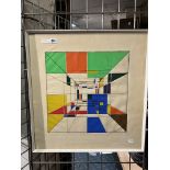 M O'ROURKE 1967 ABSTRACT PRINT
