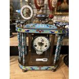 BRONZE & CLOISONNE CLOCK - 18'' (H)