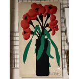 HOWARD SMITH TAPESTRY OF POPPY - SIGNED 71CMS (W) X 125CMS (L)