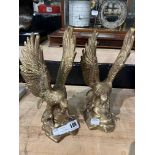 PAIR OF BRASS EAGLES - 10'' (H)