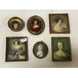 6 MINIATURE PICTURES -SOME HANDPAINTED