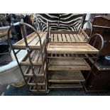 3 METAL TRAY TROLLEYS