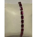 STERLING SILVER RUBY BRACELET