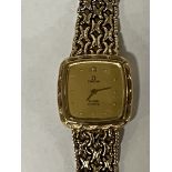 9CT GOLD LADIES OMEGA WATCH DEVILLE QUARTZ A/F