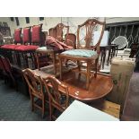 YEW DINING TABLE & 6 CHAIRS