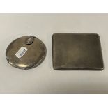 SILVER CIGARETTE CASE & COMPACT