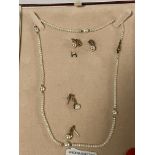 CULTURED PEARL NECKLACE & EARRING SET