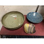 THREE PIECES OF STUDIO POTTERY