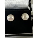 STERLING SILVER CULTURED PEARL STUD EARRINGS