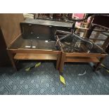 2 GLASS TOP SIDE TABLES