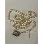 14CT GOLD SAPPHIRE & PEARL NECKLACE