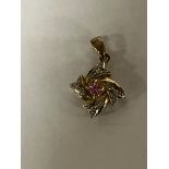 GOLD DIAMOND PINK SAPPHIRE PENDANT