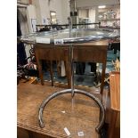 GLASS & CHROME SIDE TABLE IN STYLE OF EILEEN GRAY