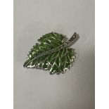 STERLING SILVER LEAF BROOCH