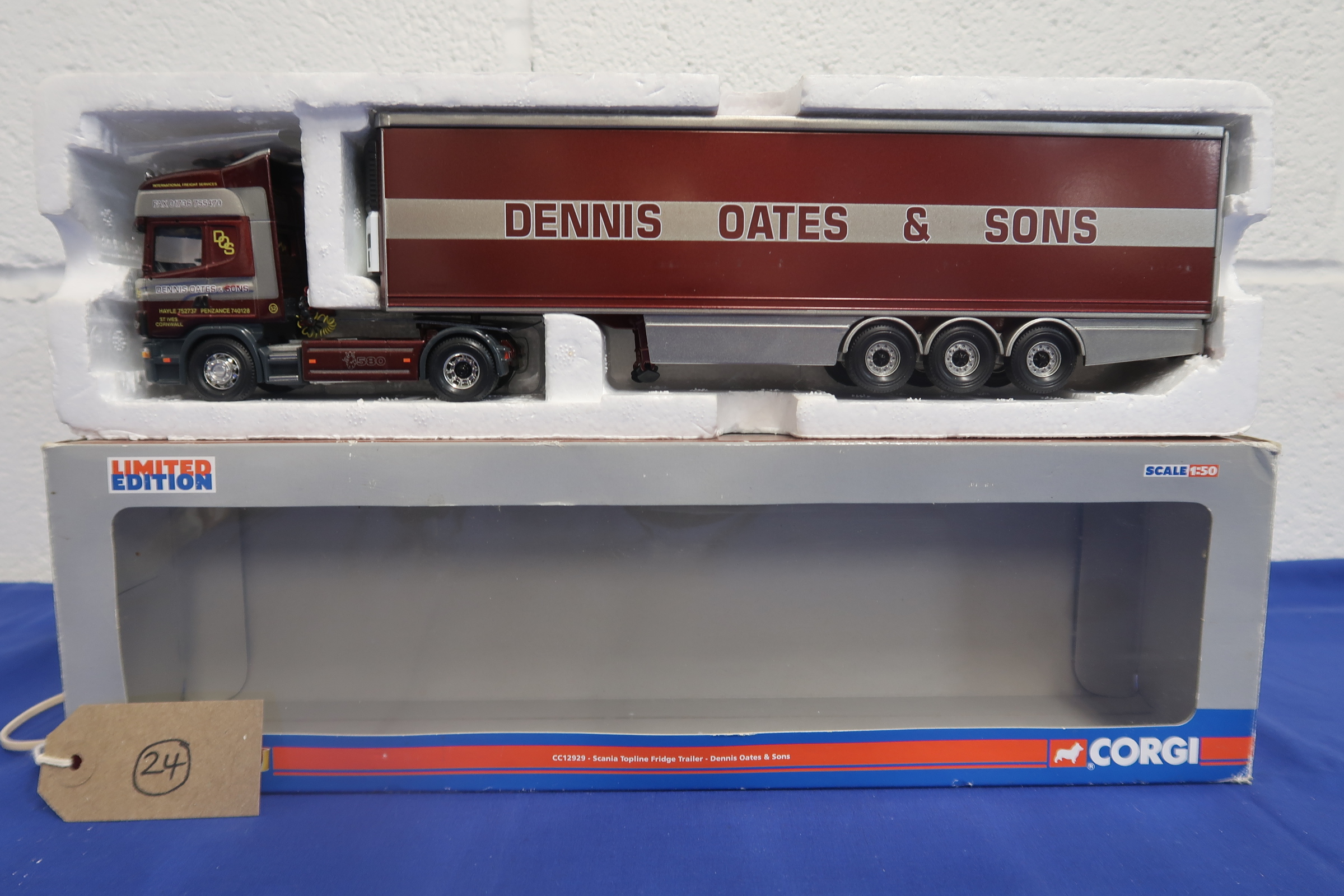 Corgi Scania Topline Fridge Trailer/Dennis Oates & Sons - Mint/Box Worn