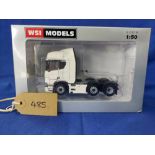 WSI Scania R Highline CR20H 6x2 Twin Steer Mirror snapped off but in box - VGC/Mirror snapped