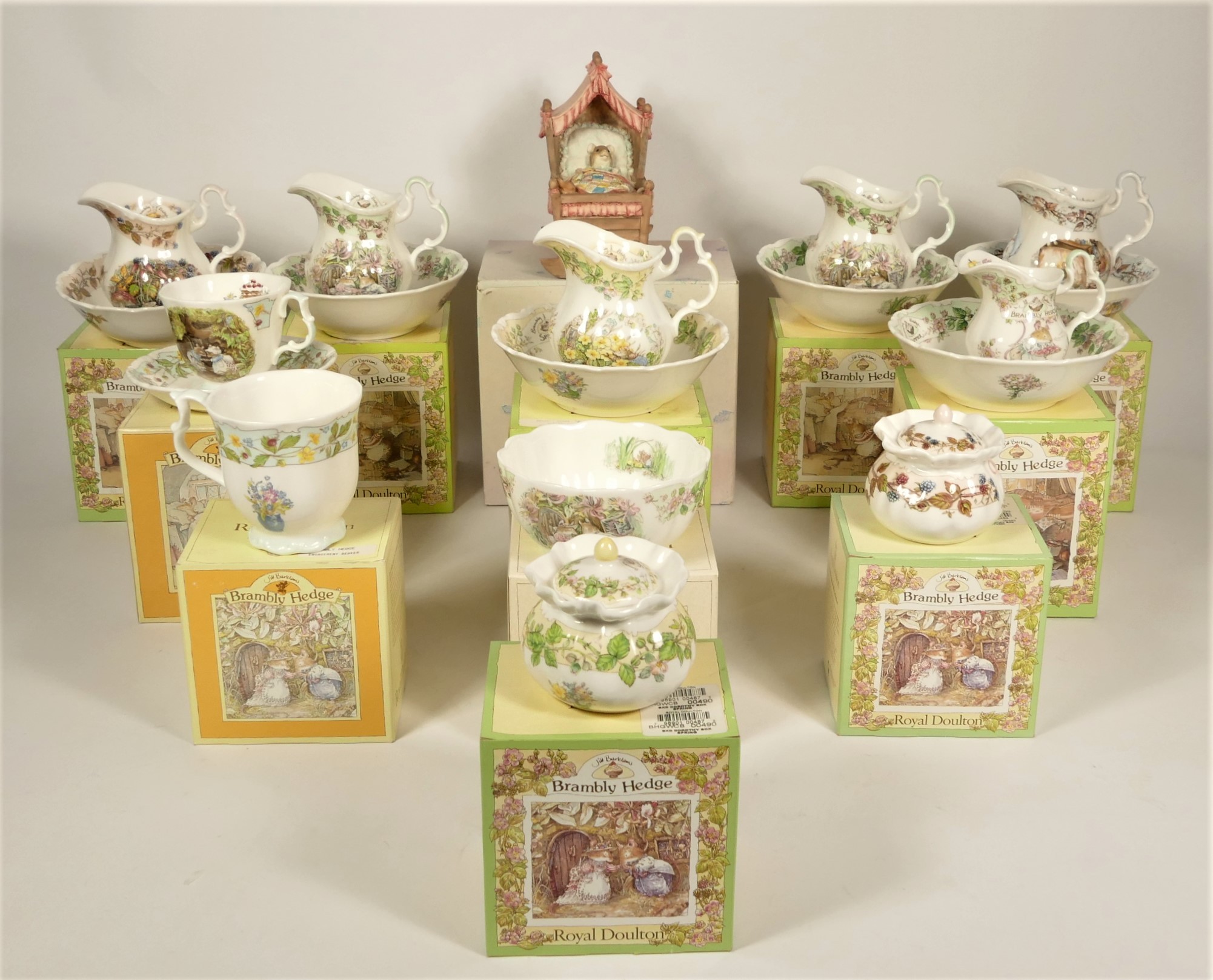 A collection of Royal Doulton Brambly Hedge ceramics to include, Rose in Crib money box (BHMB01)