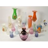 A collection of mid 20th Century & later glassware to include, Chinese Plum Blossom vases,