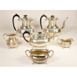 An Edwardian silver six piece tea and coffee service, by Charles Westwood & Sons, Birmingham 1908,