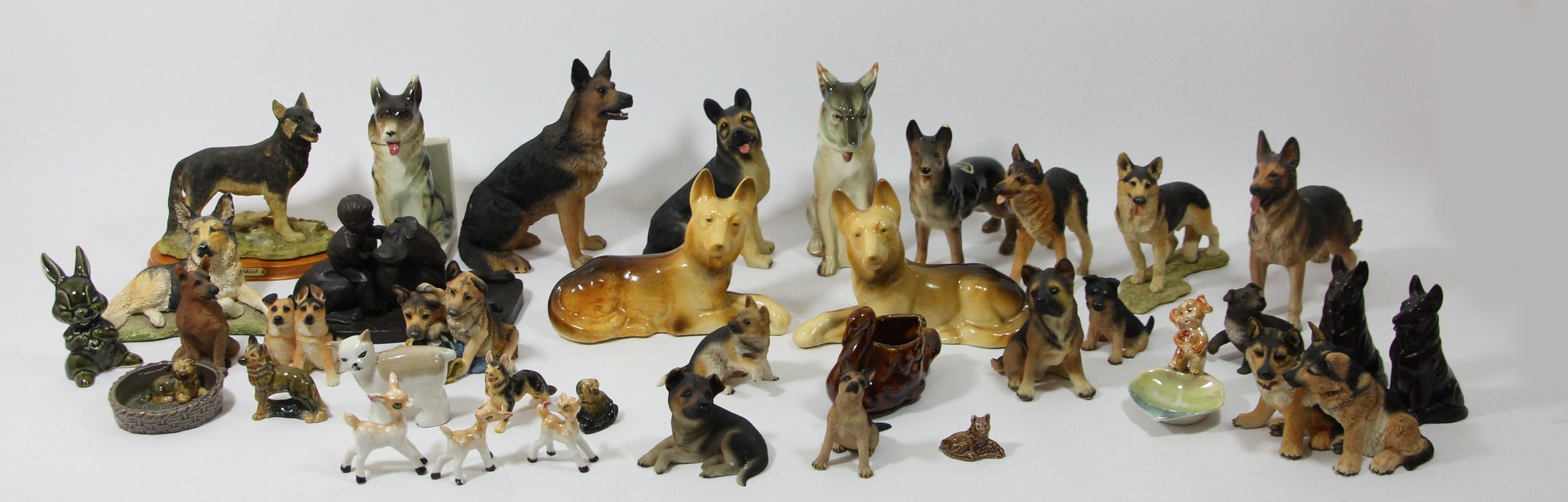 A collection of ceramic models of dogs and other animals, together with a five piece cottage ware - Image 2 of 2