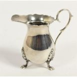 A silver helmet shape cream jug, By Mappin & Webb, Birmingham 1971, 8.5cm, 67gm