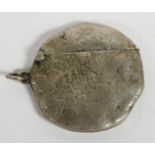 A novelty vesta case, in the form of a silver nugget, London import 1908, 4.5cm, 23gm