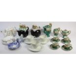 A collection of ceramics to include, studio pottery dishes, Haddon Hall teapot, an oriental coffee