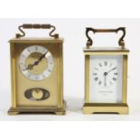 A Mapping & Webb brass carriage clock, 11cm together with a Anstey Wilson striking brass carriage