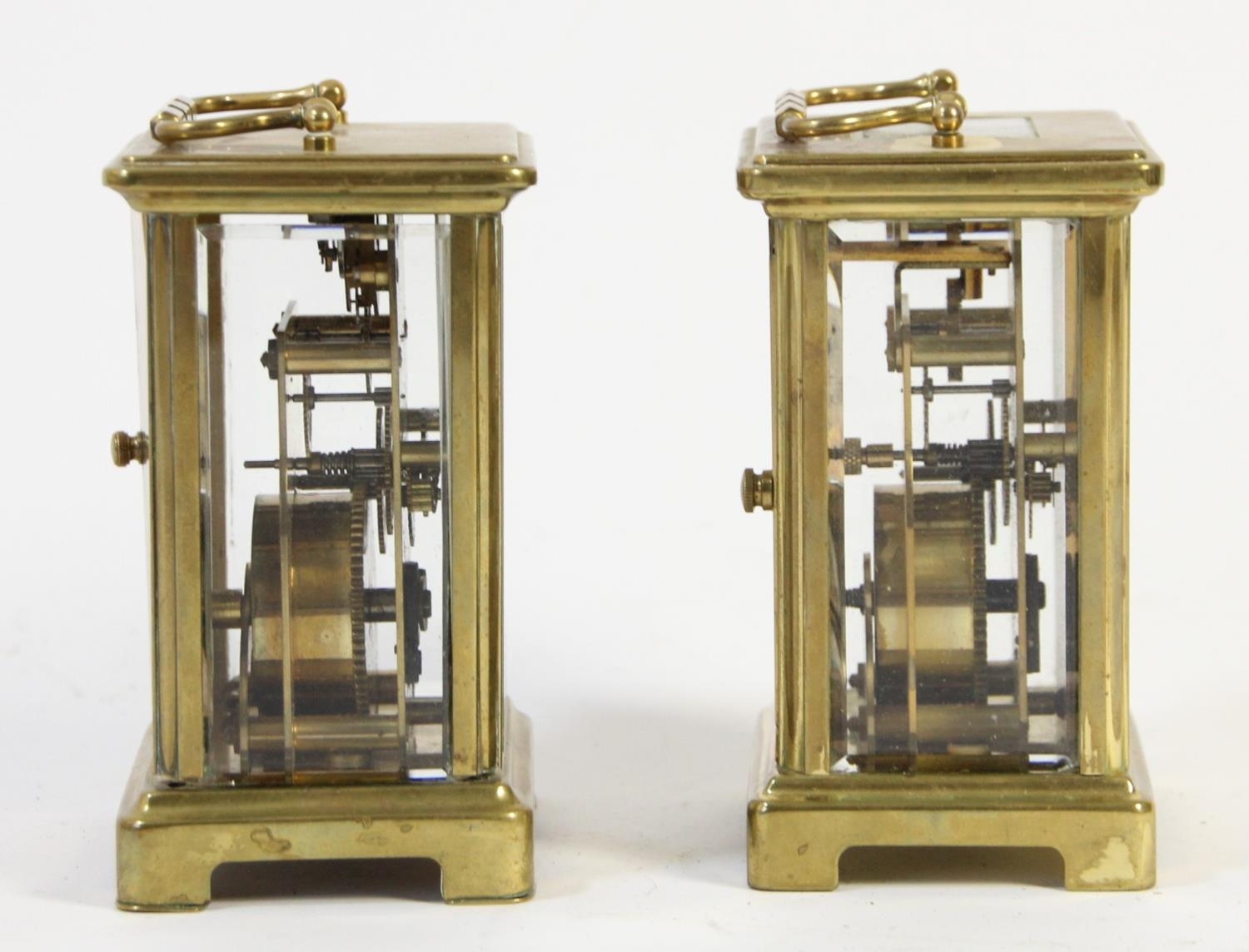 Two Bayard 8 day brass carriage clocks, 11cm - Image 2 of 4