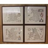 A collection of four framed maps by John Bartholomew & Sons Ltd Scotland, and published jointly with
