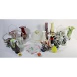 A collection of mid 20th Century and later Romanian and Chinese art glass pieces to include, hand