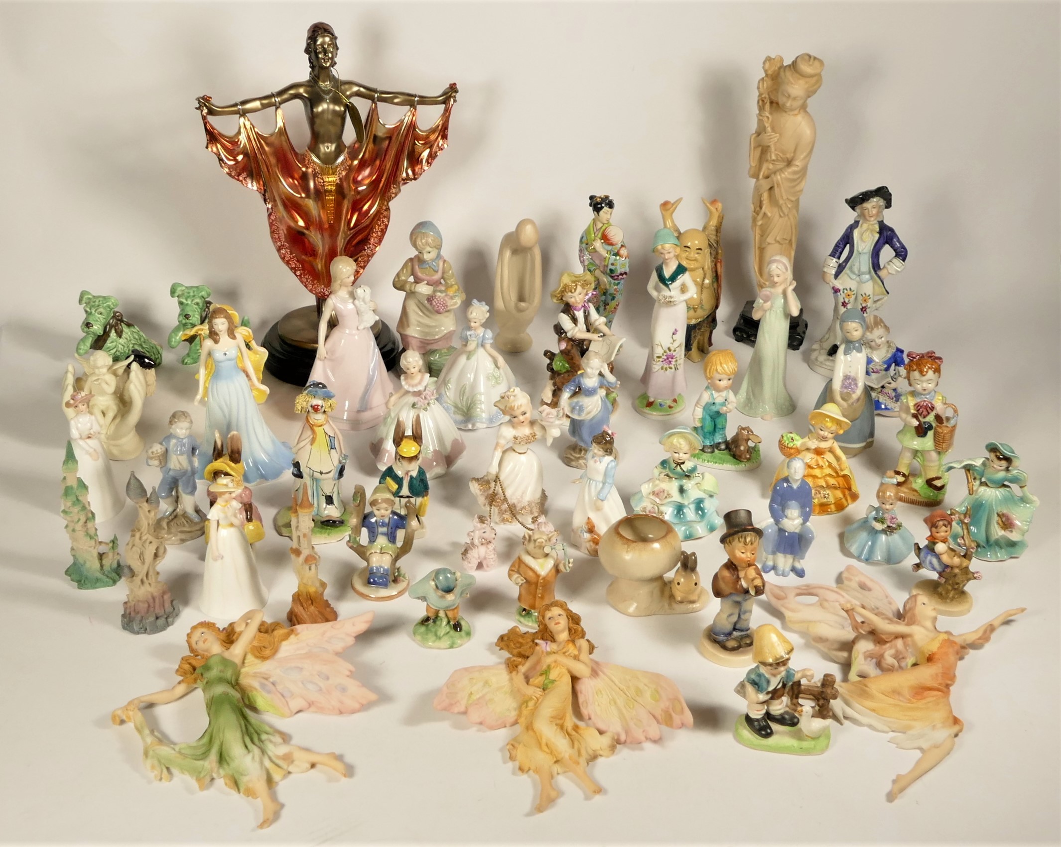 A collection of ceramic figurines, makers to include Goebel, Royal Doulton and Sylvac, together with - Image 2 of 2