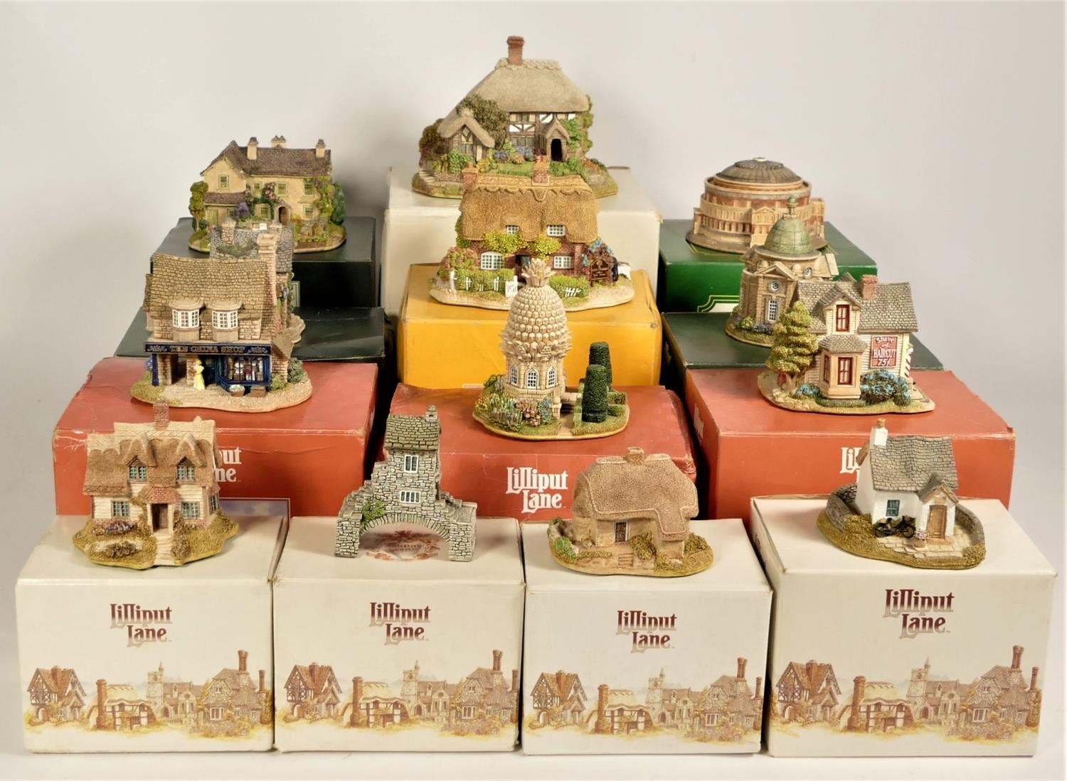 Lilliput Lane, a collection of models in two boxes to include "The Royal Albert Hall" L2311, "