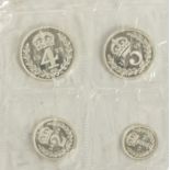 A E.R.II silver maundy money set, 1999, 4, 3, 2, 1 penny