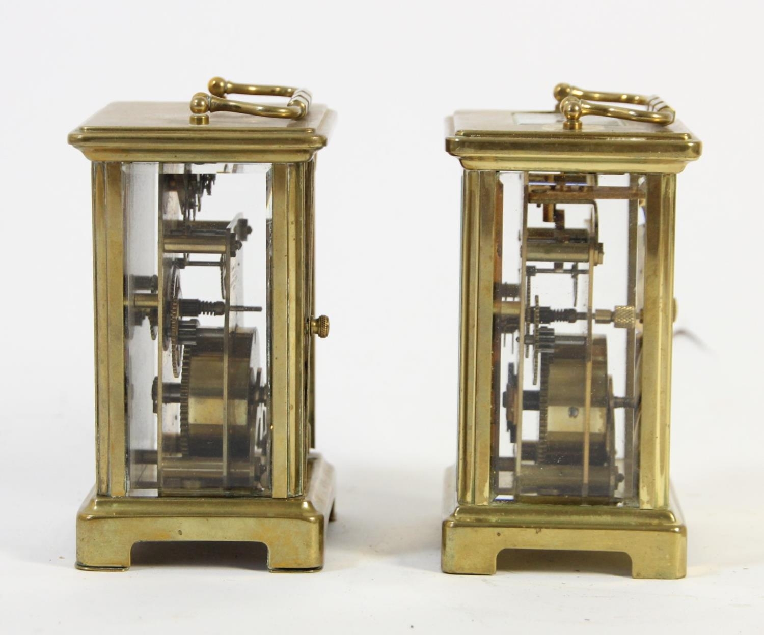 Two Bayard 8 day brass carriage clocks, 11cm - Image 4 of 4