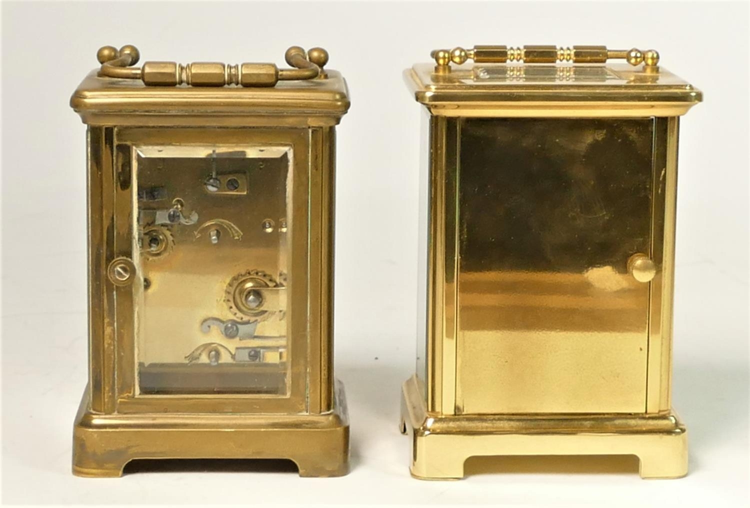 A Watches of Switzerland 8 day manual wind carriage clock 11cm, together with an unmarked manual - Image 3 of 4