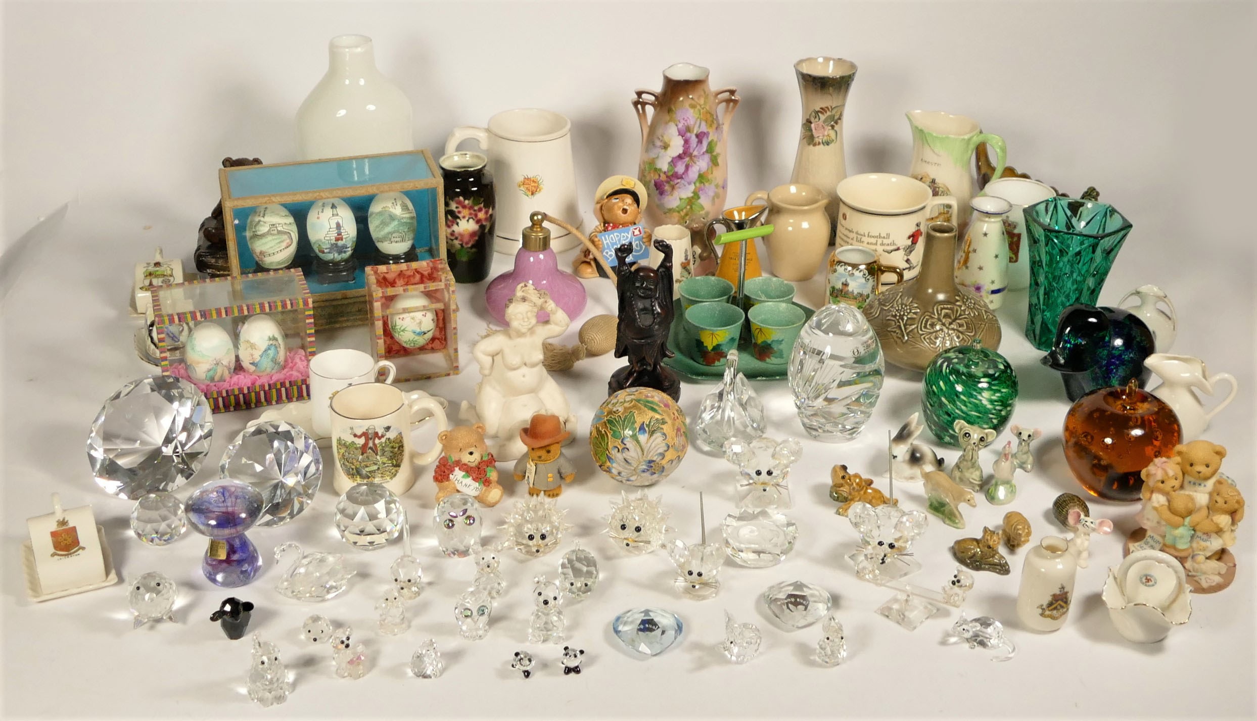 A collection of ceramic figurines, makers to include Goebel, Royal Doulton and Sylvac, together with