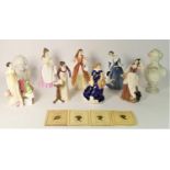 A collection of Royal Doulton figurines to include - Emma HN 3843, Moonlight Stroll HN 3954, Dairy