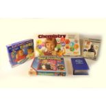 A collection of children's kits to include, a chemistry set, Library of Science rock and minerals