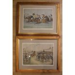 A pair of framed Vanity Fair racehorse meeting prints 'The Winning Post' and 'Newmarket', produced