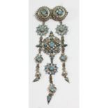 Emil Marthinsen, a Norwegian silver filigree and enamel tassel brooch, stamped makers mark and