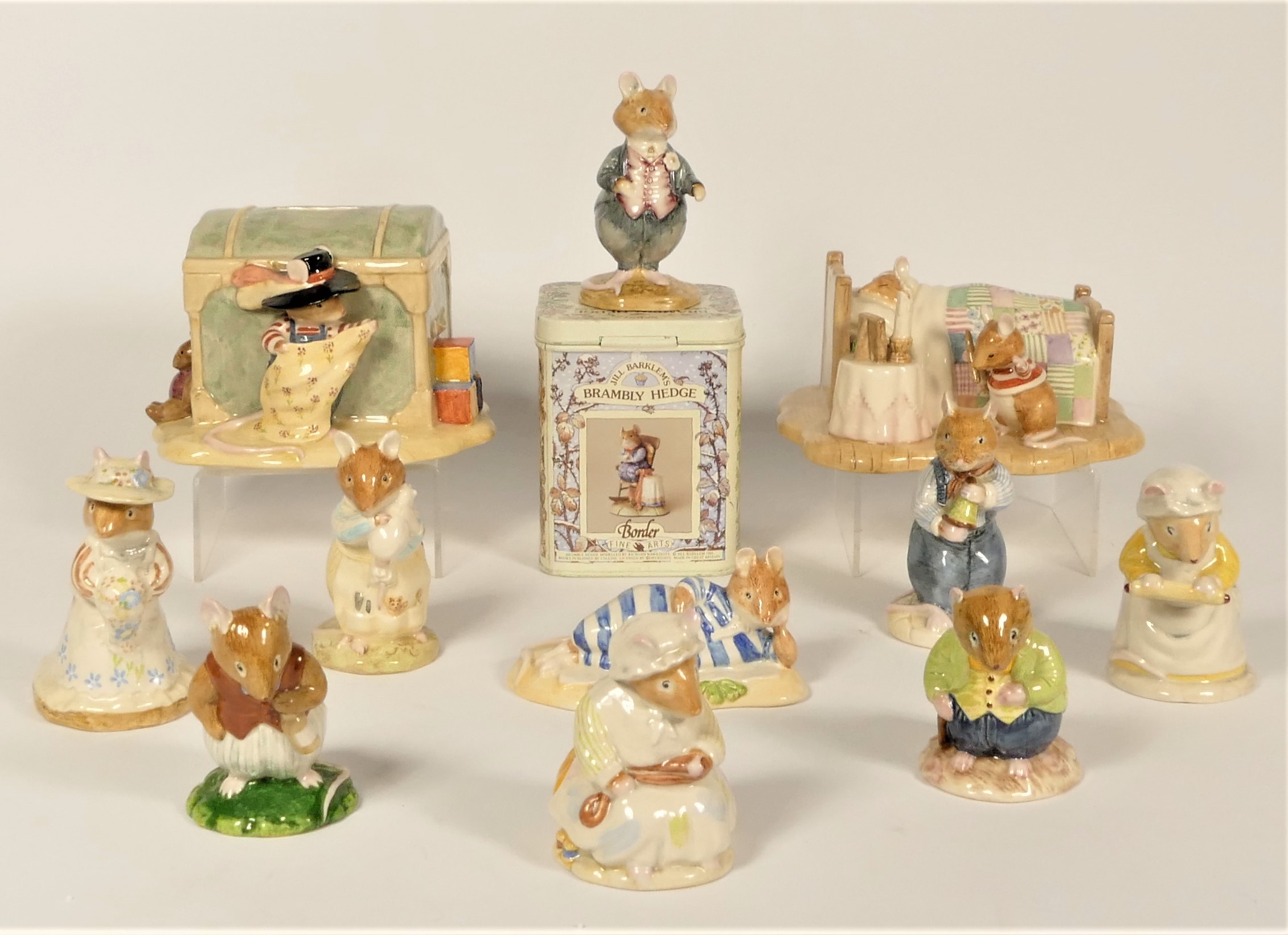 A collection of Royal Doulton Brambly Hedge to include, Wilfred & the toy chest, Mrs. Crustybread,