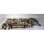 A large collection of playworn diecast models, makers to include - Matchbox, Corgi and others.