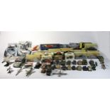 A collection of boxed models of fighter planes, together with boxed 'Days Gone' military vehicles,