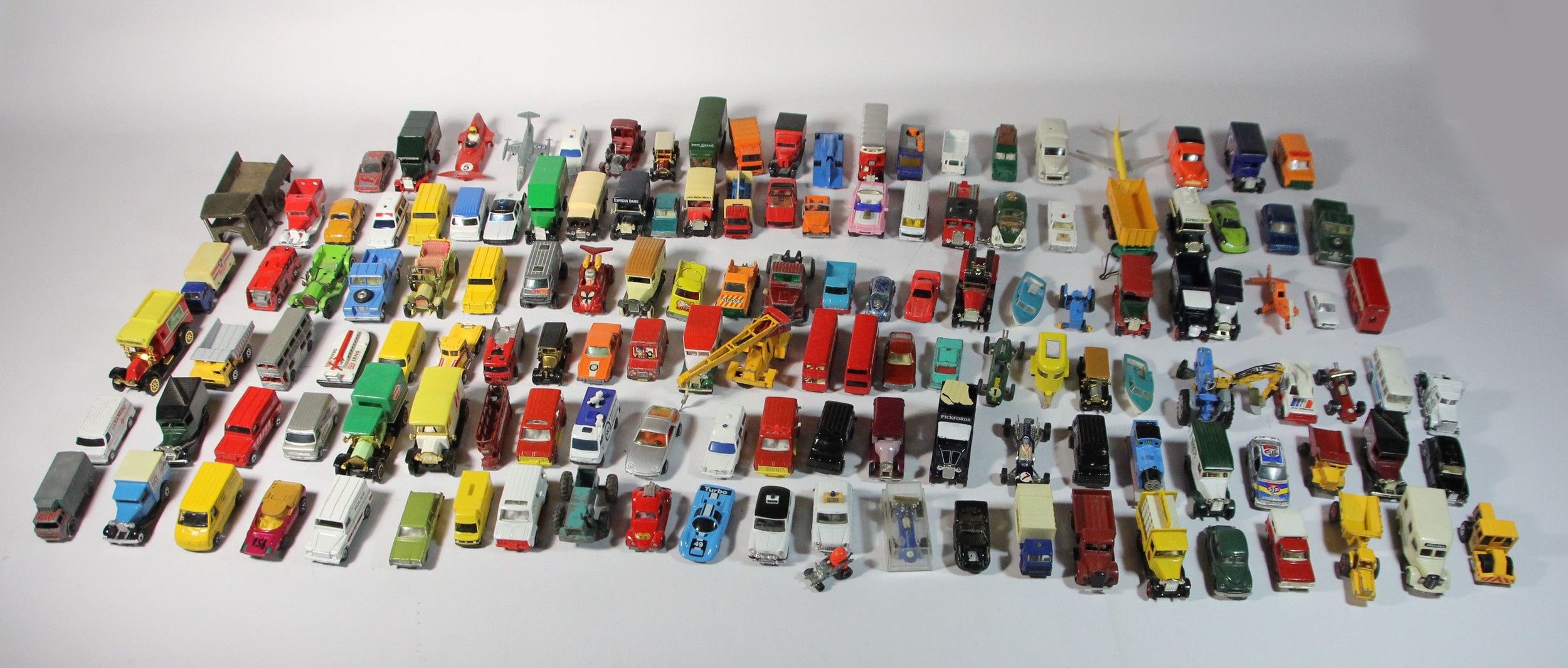 A large quantity of playworn diecast models, makers to include - Lesney, Lledo and others.