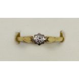 An unmarked gold and brilliant cut diamond ring, O, 2.6gm