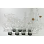 A collection of glassware to include, lead crystal whisky, sherry and wine glasses, together with