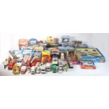 Two boxes of diecast and other emergency service related models, makers to include - Lledo,