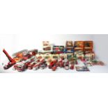 Two boxes of primarily fire rescue related models, makers to include - Matchbox, Corgi, Mattel and